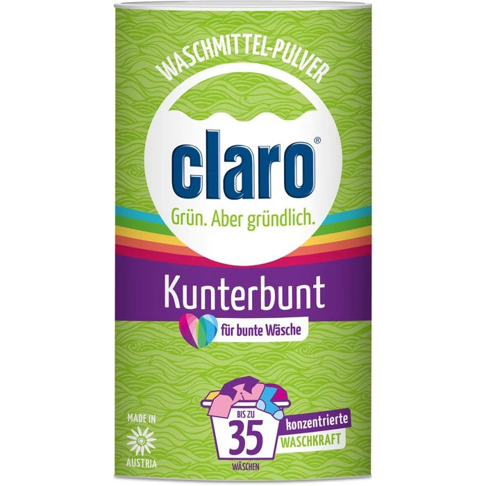 Claro Waschmittel Kunterbunt, Colorwaschmittel, Pulver, 1 Kg, 35 Waschladungen 3 Claro Waschmittel Kunterbunt, Colorwaschmittel, Pulver, 1 Kg, 35 Waschladungen