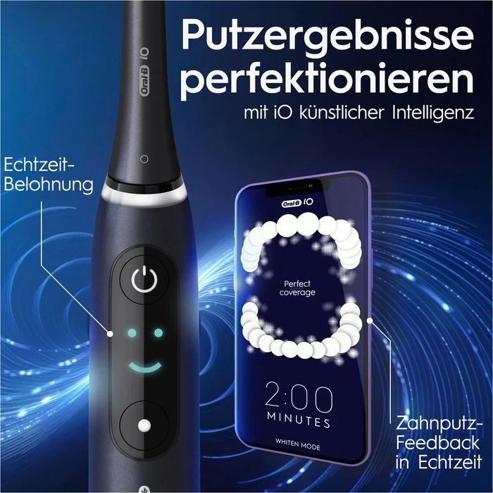 Oral B Oral-B Elektrische-Zahnbürste IO Series 8N, Black, 6 Putzmodi, Mit Reiseetui Und 2 Aufsteckbürsten 7 Oral B Oral-B Elektrische-Zahnbürste IO Series 8N, Black, 6 Putzmodi, Mit Reiseetui Und 2 Aufsteckbürsten – Bild 5