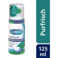 Corega Gebissreiniger Purfrisch, Reinigungsschaum Für Zahnersatz, 125ml -Franz-Mensch Shop dba1183ab473f42190516fad725f1ef0c01619ac gebissreiniger corega purfrisch