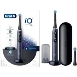 Oral B Oral-B Elektrische-Zahnbürste IO Series 8N, Black, 6 Putzmodi, Mit Reiseetui Und 2 Aufsteckbürsten