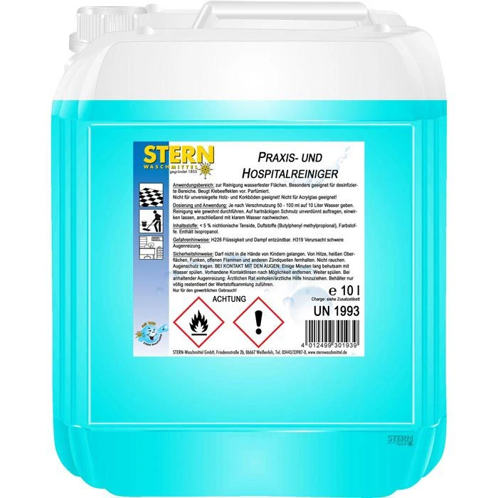 Stern Universalreiniger Praxis- & Hospitalreiniger, Oberflächenreiniger, Alkoholreiniger, 10 Liter 3 Stern Universalreiniger Praxis- & Hospitalreiniger, Oberflächenreiniger, Alkoholreiniger, 10 Liter