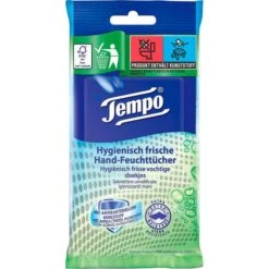 Tempo Erfrischungstücher Fresh To Go Protect, Antibakteriell, Alkoholfrei, 10 Tücher