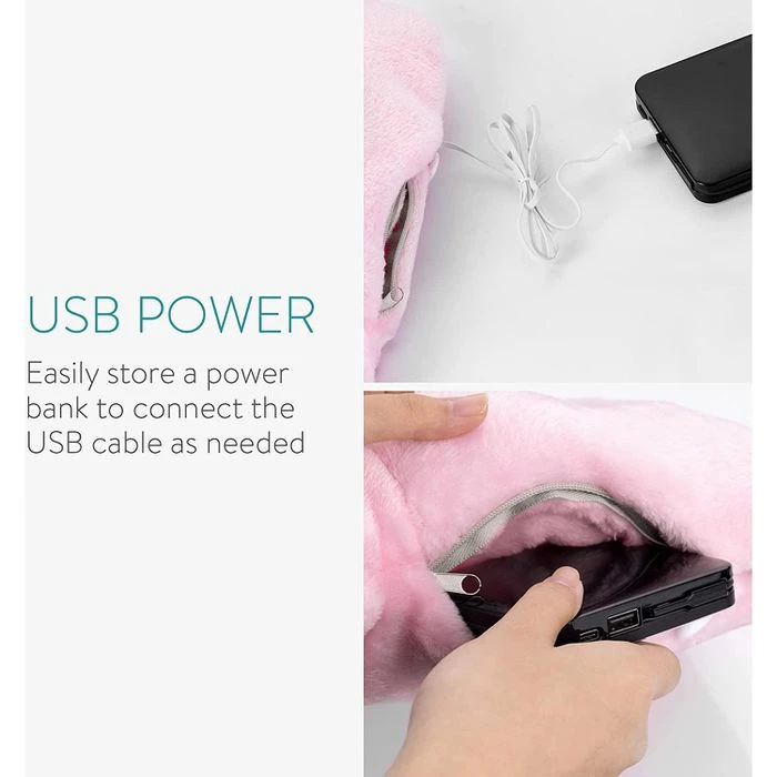 Navaris Fußwärmer Fußheizung, Pink, Elektrisch, 3 Temperaturstufen, Mit USB-Anschluss 6 Navaris Fußwärmer Fußheizung, Pink, Elektrisch, 3 Temperaturstufen, Mit USB-Anschluss – Bild 4