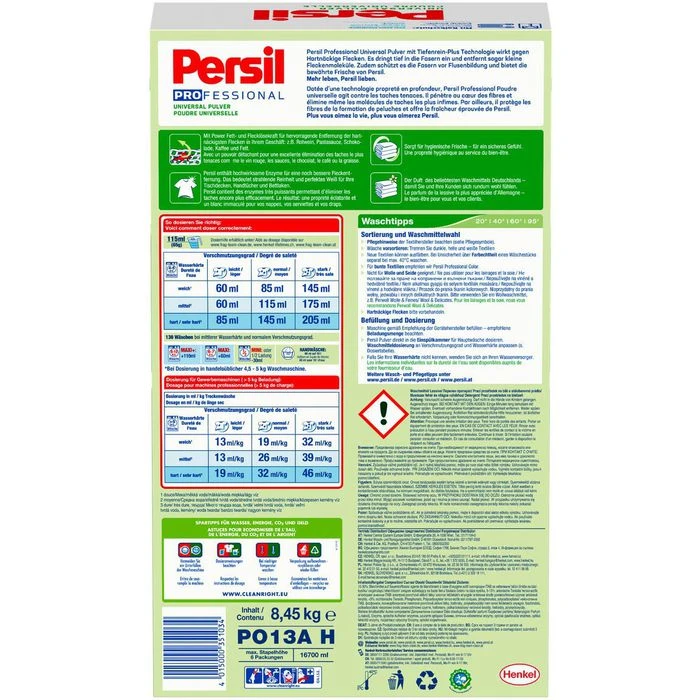 Persil® Persil Waschmittel Universal Professional Line, Pulver, 8,45 Kg, 130 Waschladungen 6 Persil® Persil Waschmittel Universal Professional Line, Pulver, 8,45 Kg, 130 Waschladungen – Bild 4