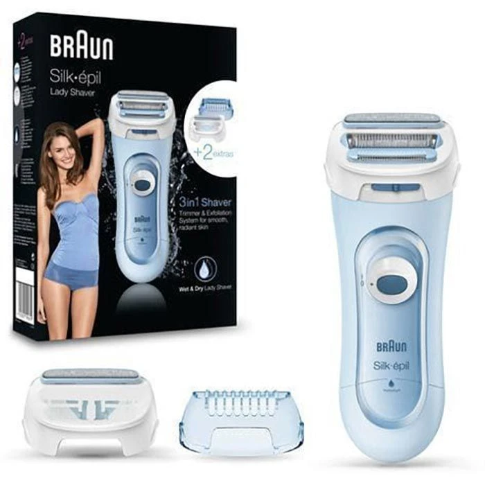 Braun Elektrorasierer Silk-epil Lady Shaver LS5160, Für Damen, Wet & Dry, Peeling- Und Trimmeraufsatz 3 Braun Elektrorasierer Silk-epil Lady Shaver LS5160, Für Damen, Wet & Dry, Peeling- Und Trimmeraufsatz