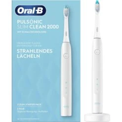 Oral B Oral-B Elektrische-Zahnbürste Pulsonic Slim Clean, 2000, Weiß, 2 Putzmodi, Inkl. 1 Aufsteckbürste