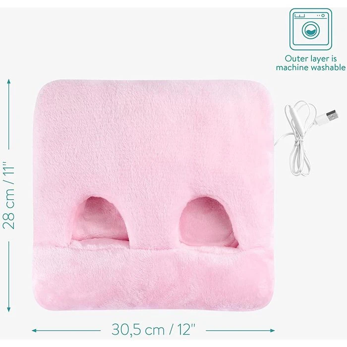 Navaris Fußwärmer Fußheizung, Pink, Elektrisch, 3 Temperaturstufen, Mit USB-Anschluss 8 Navaris Fußwärmer Fußheizung, Pink, Elektrisch, 3 Temperaturstufen, Mit USB-Anschluss – Bild 6