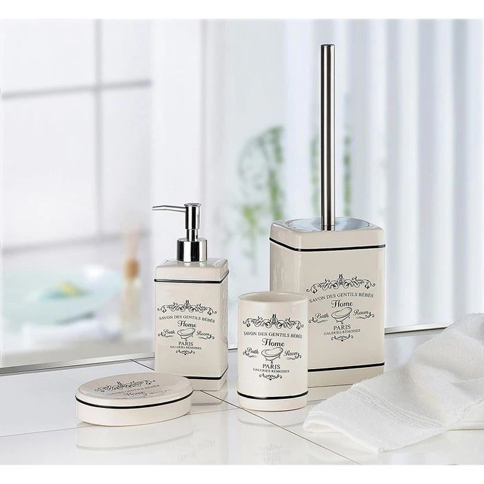 Axentia Seifenschale Paris, Mit Frontdruck, Keramik, Altweiß 4 Axentia Seifenschale Paris, Mit Frontdruck, Keramik, Altweiß – Bild 2