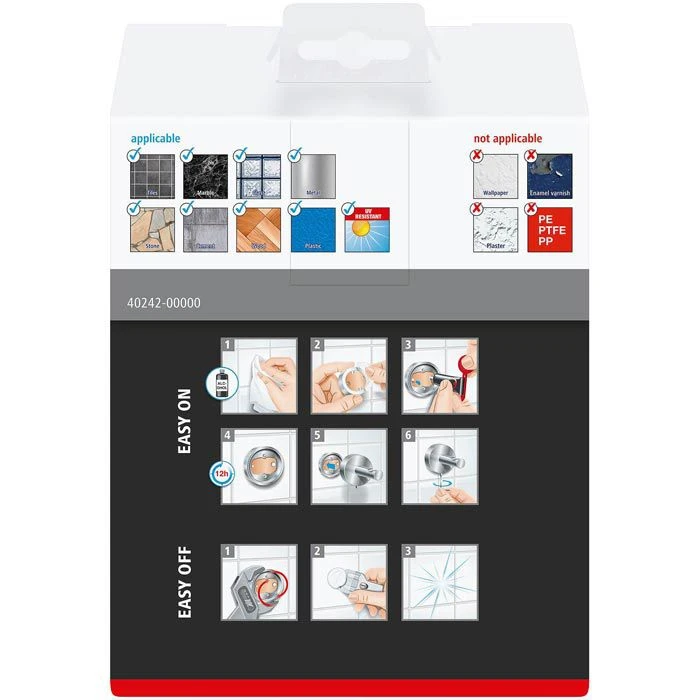 Tesa Haartrocknerhalter Ekkro 40242, Föhnhalter, Ohne Bohren, Spiralförmig, Inkl. Klebelösung 7 Tesa Haartrocknerhalter Ekkro 40242, Föhnhalter, Ohne Bohren, Spiralförmig, Inkl. Klebelösung – Bild 5