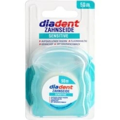 Diadent Zahnseide Sensitive, Minze, Mit Flauscheffekt, 50 M