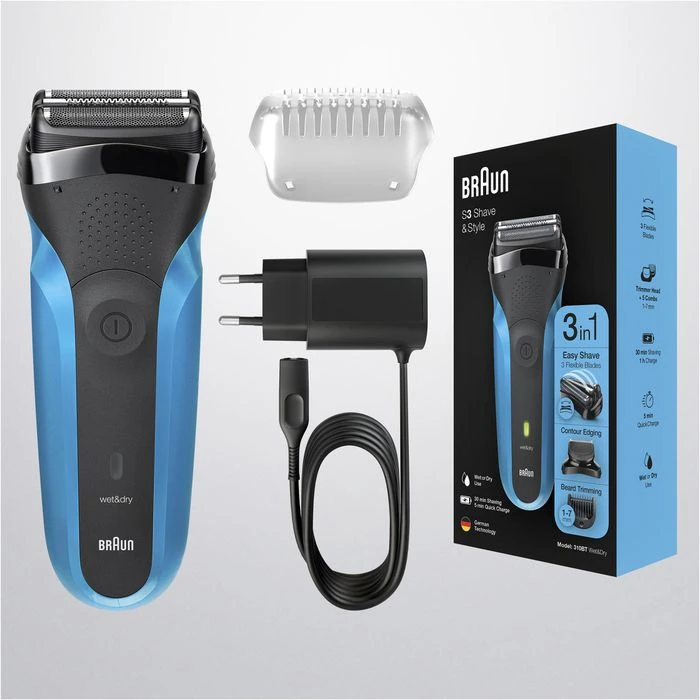 Braun Elektrorasierer Series 3 310BT Shave & Style, Für Herren, Wet & Dry, Mit Trimmer, Schwarz/blau 9 Braun Elektrorasierer Series 3 310BT Shave & Style, Für Herren, Wet & Dry, Mit Trimmer, Schwarz/blau – Bild 7