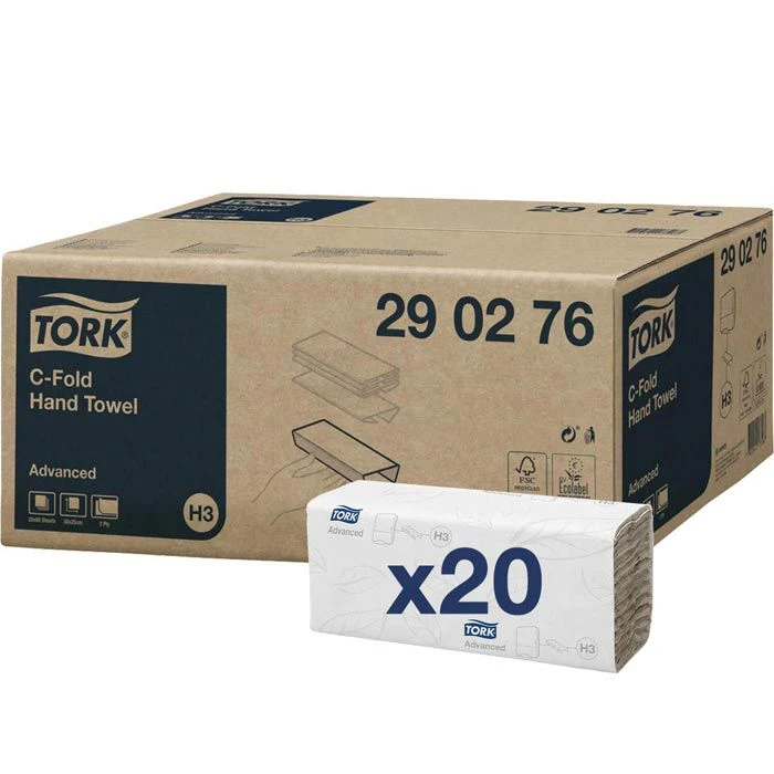 Tork Papierhandtücher Advanced, 290276, H3, Weiß, 2-lagig, Lagen-Falz, 25 X 50 Cm, 1600 Stück 3 Tork Papierhandtücher Advanced, 290276, H3, Weiß, 2-lagig, Lagen-Falz, 25 X 50 Cm, 1600 Stück